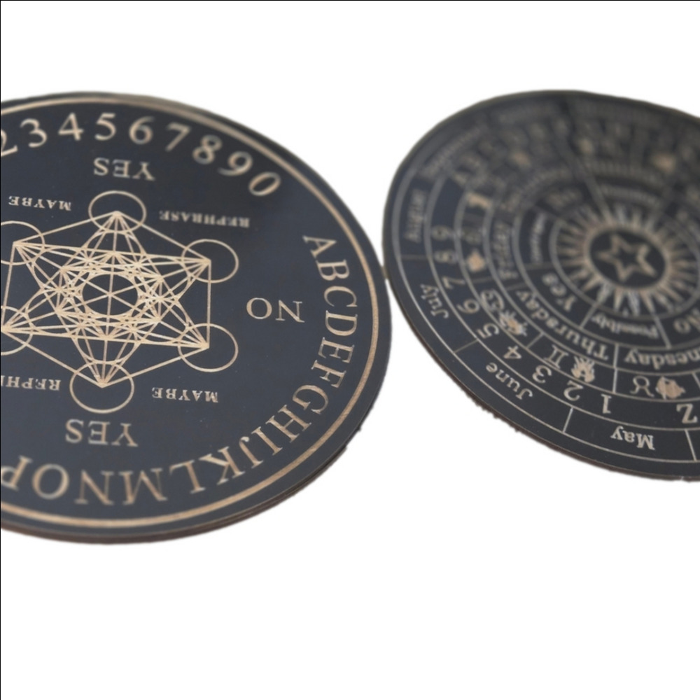 Mystical Black and Gold Divination Coasters